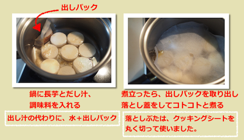 長芋のほっこり煮物（工程）